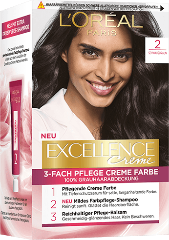 Braune Haare Schwarzbraun 2 Excellence Creme Packshot